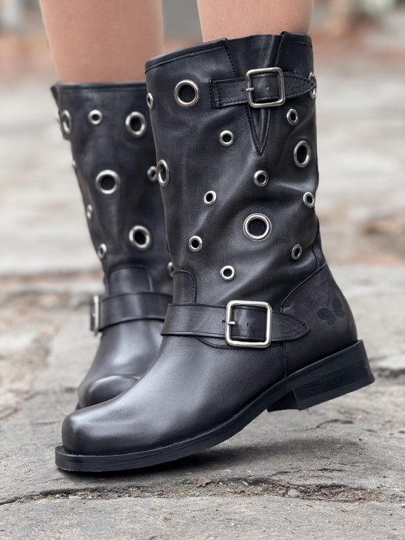 Botki damskie ze skóry naturalnej