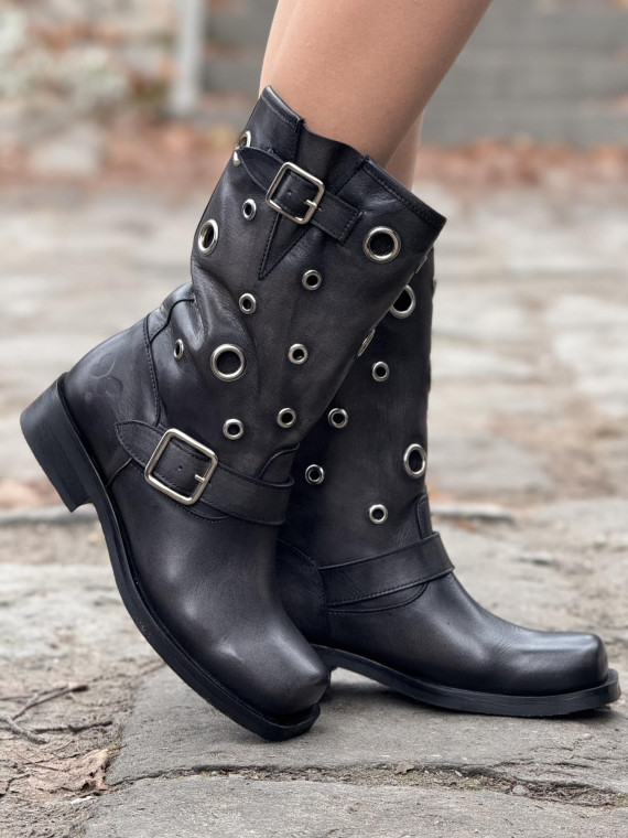 Botki damskie ze skóry naturalnej