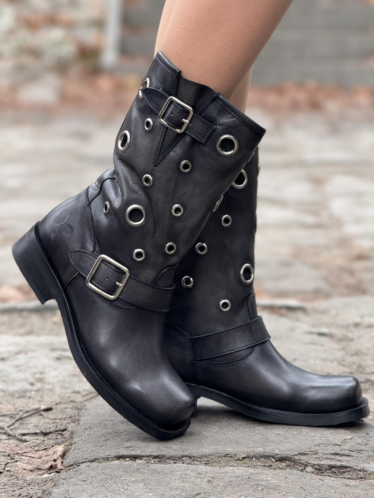 Botki damskie ze skóry naturalnej