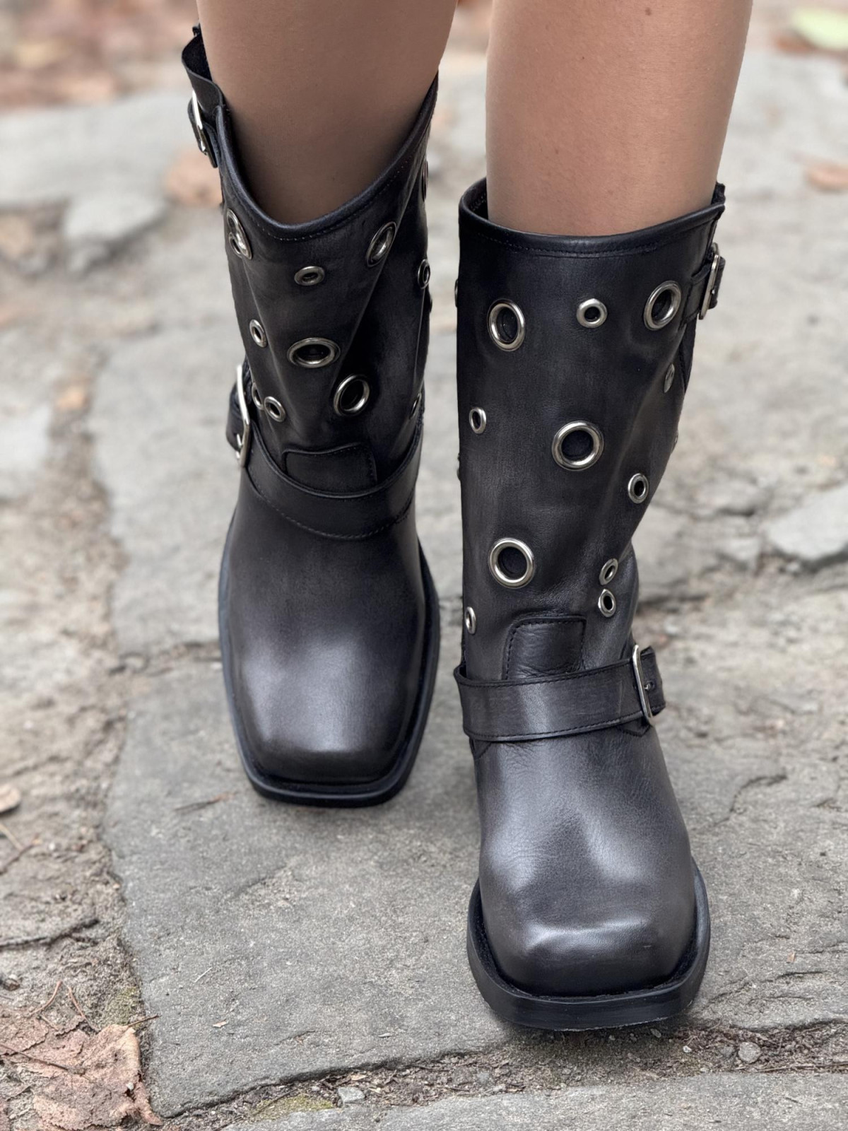 Botki damskie ze skóry naturalnej