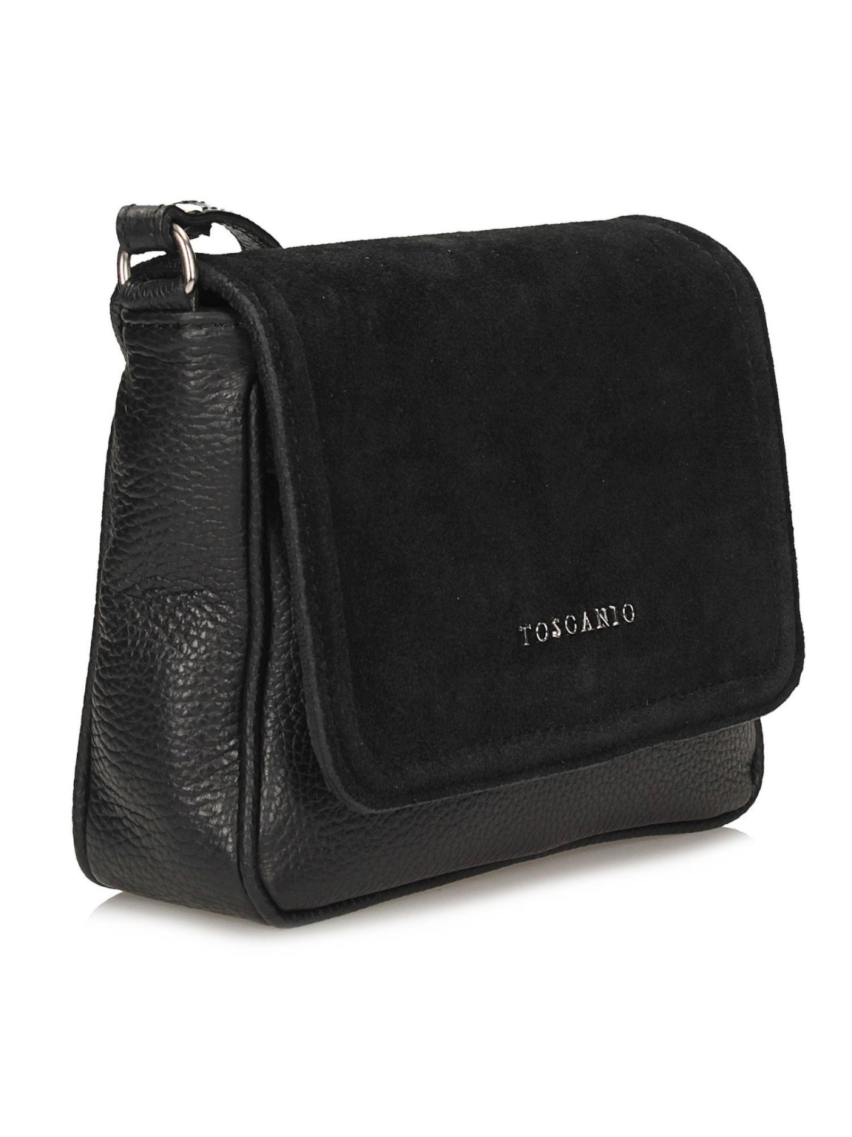 Piękna mała czarna torebka ze skóry naturalnej