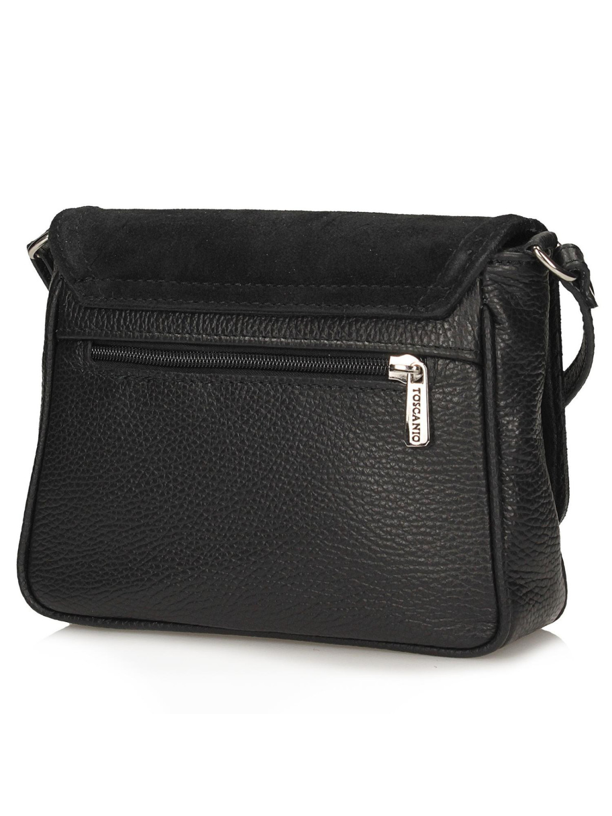 Piękna mała czarna torebka ze skóry naturalnej