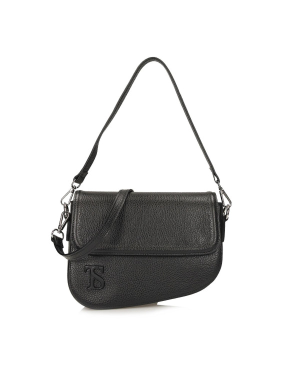 Czarna torebka damska ze skóry naturalnej