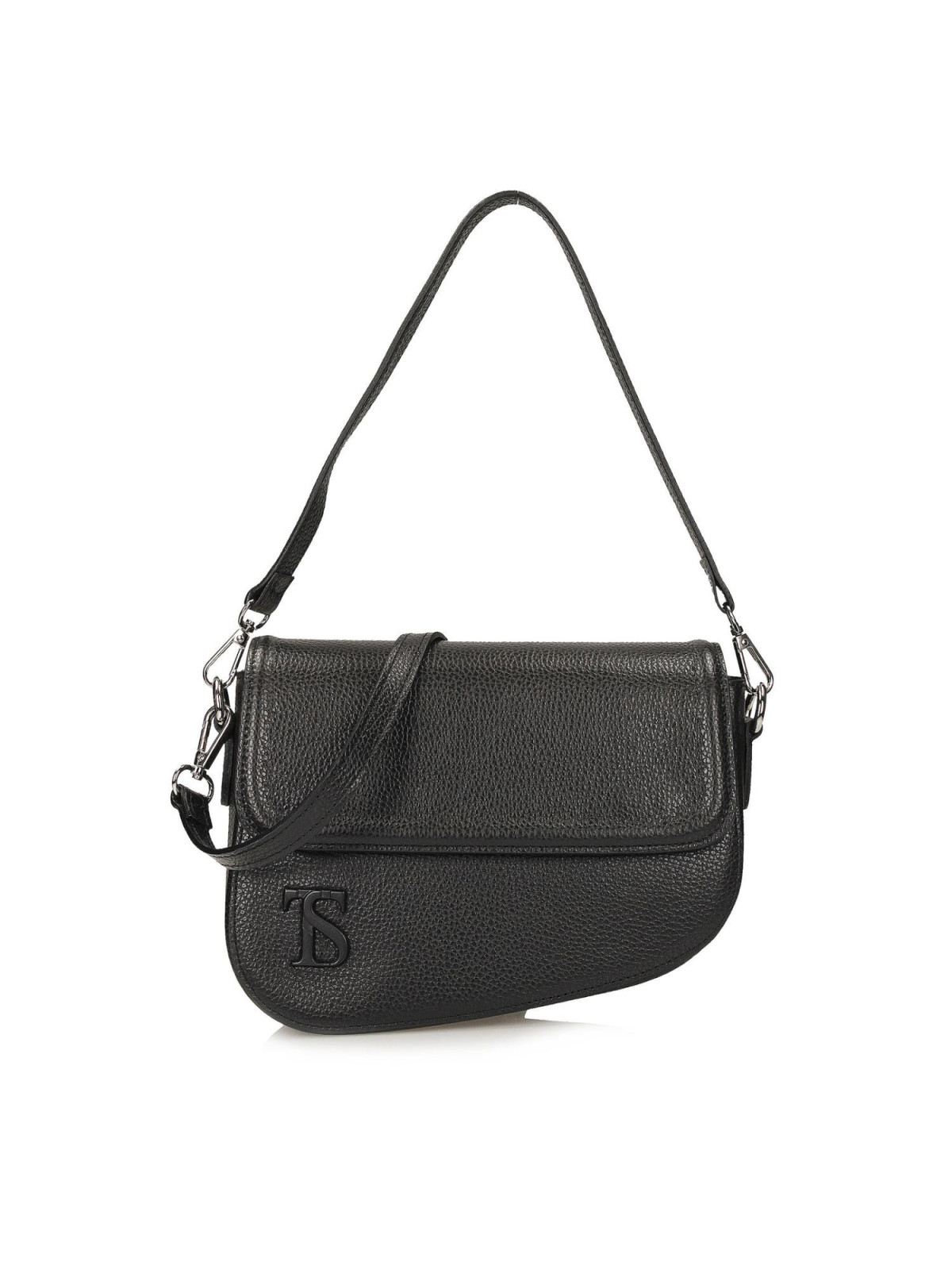 Czarna torebka damska ze skóry naturalnej