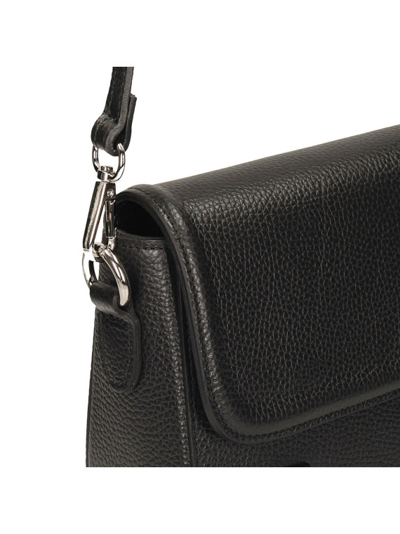 Czarna torebka damska ze skóry naturalnej