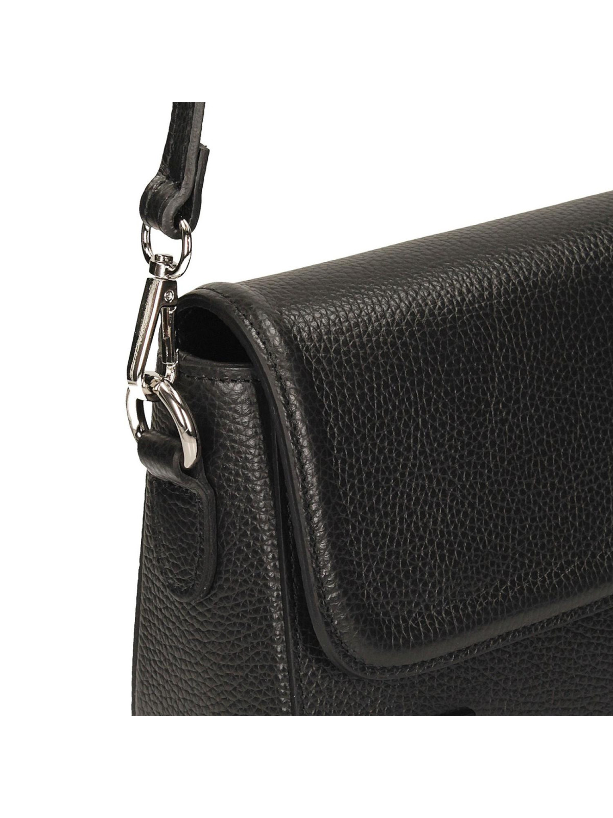 Czarna torebka damska ze skóry naturalnej