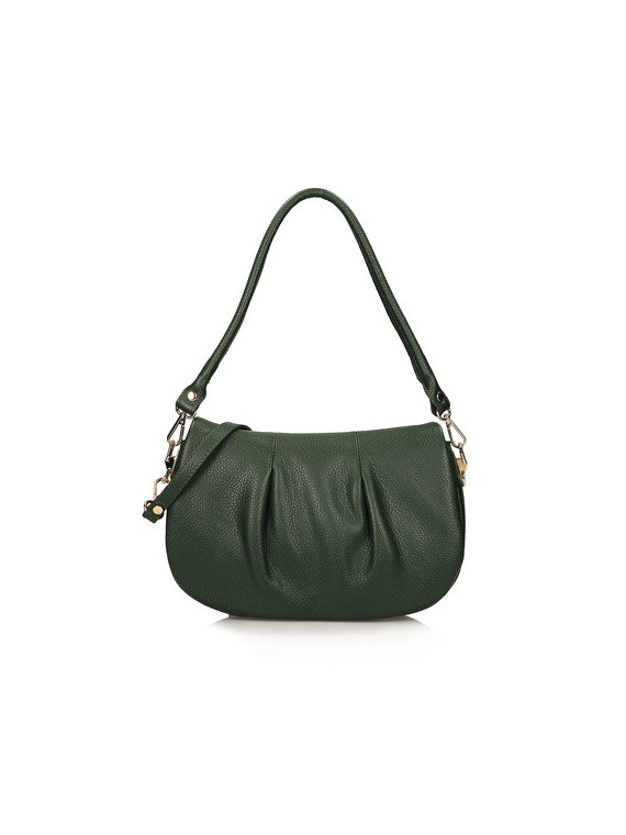 Zielona torebka ze skóry naturalnej