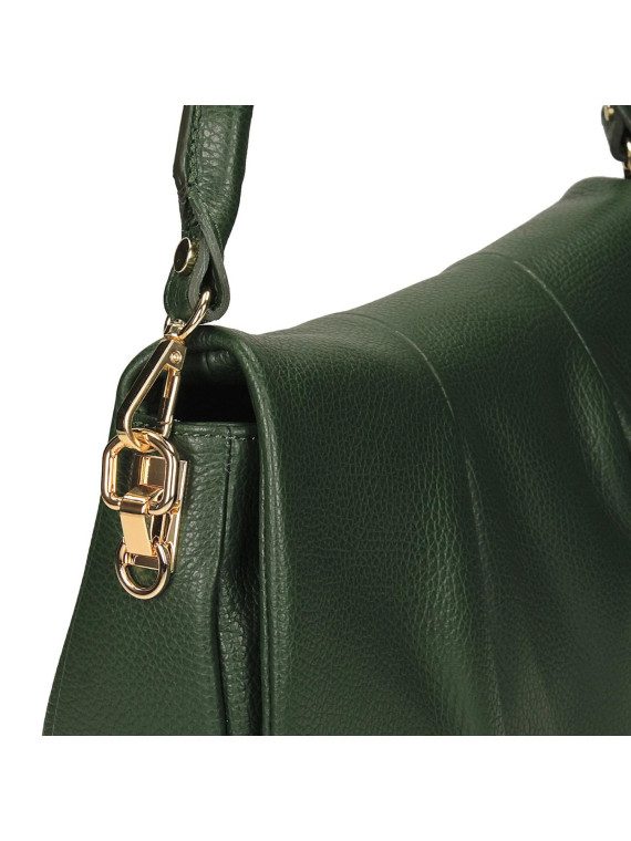 Zielona torebka ze skóry naturalnej