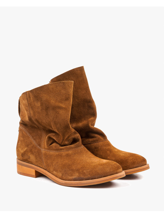 Rude botki damskie skórzane