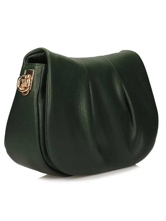 Zielona torebka ze skóry naturalnej