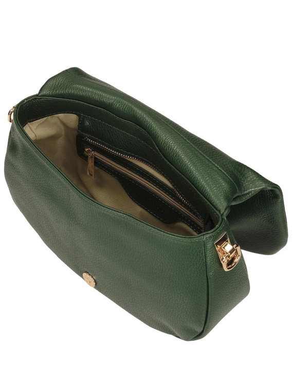 Zielona torebka ze skóry naturalnej