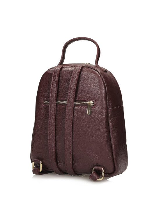 Bordowy plecak damski ze skóry naturalnej