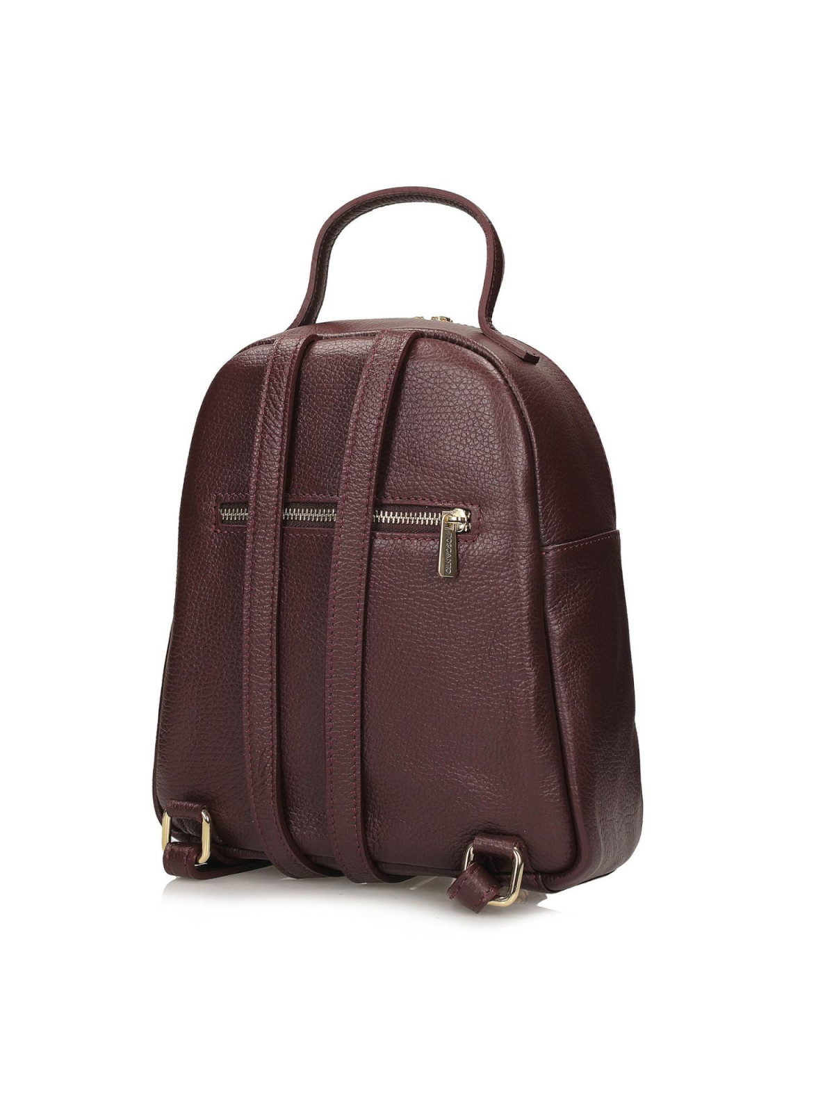 Bordowy plecak damski ze skóry naturalnej