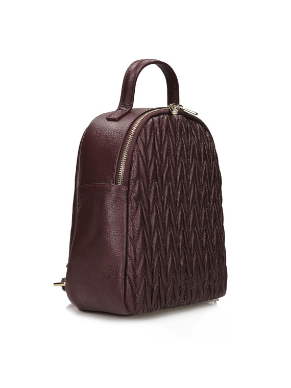 Bordowy plecak damski ze skóry naturalnej