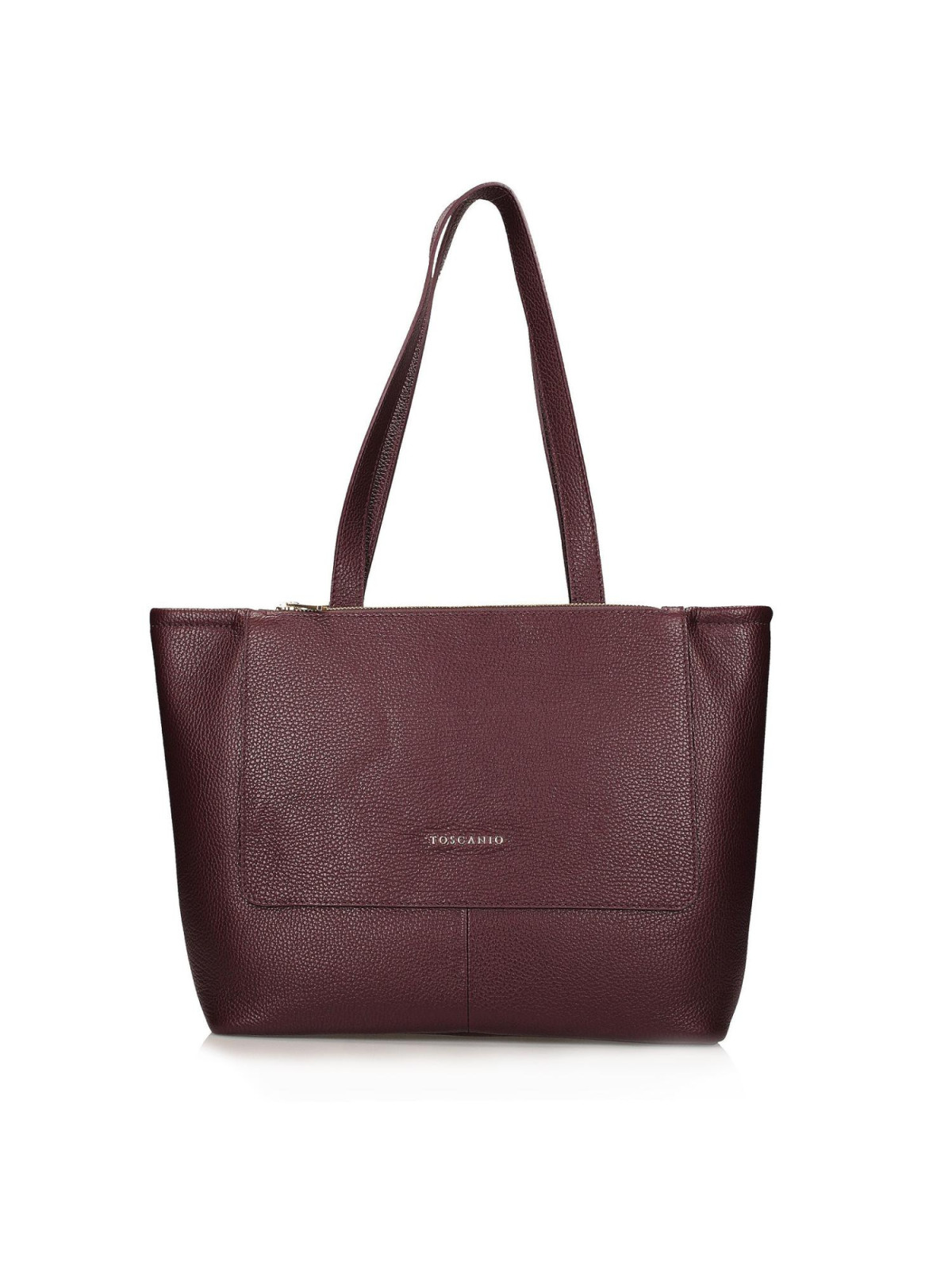 Bordowa torebka damska ze skóry naturalnej