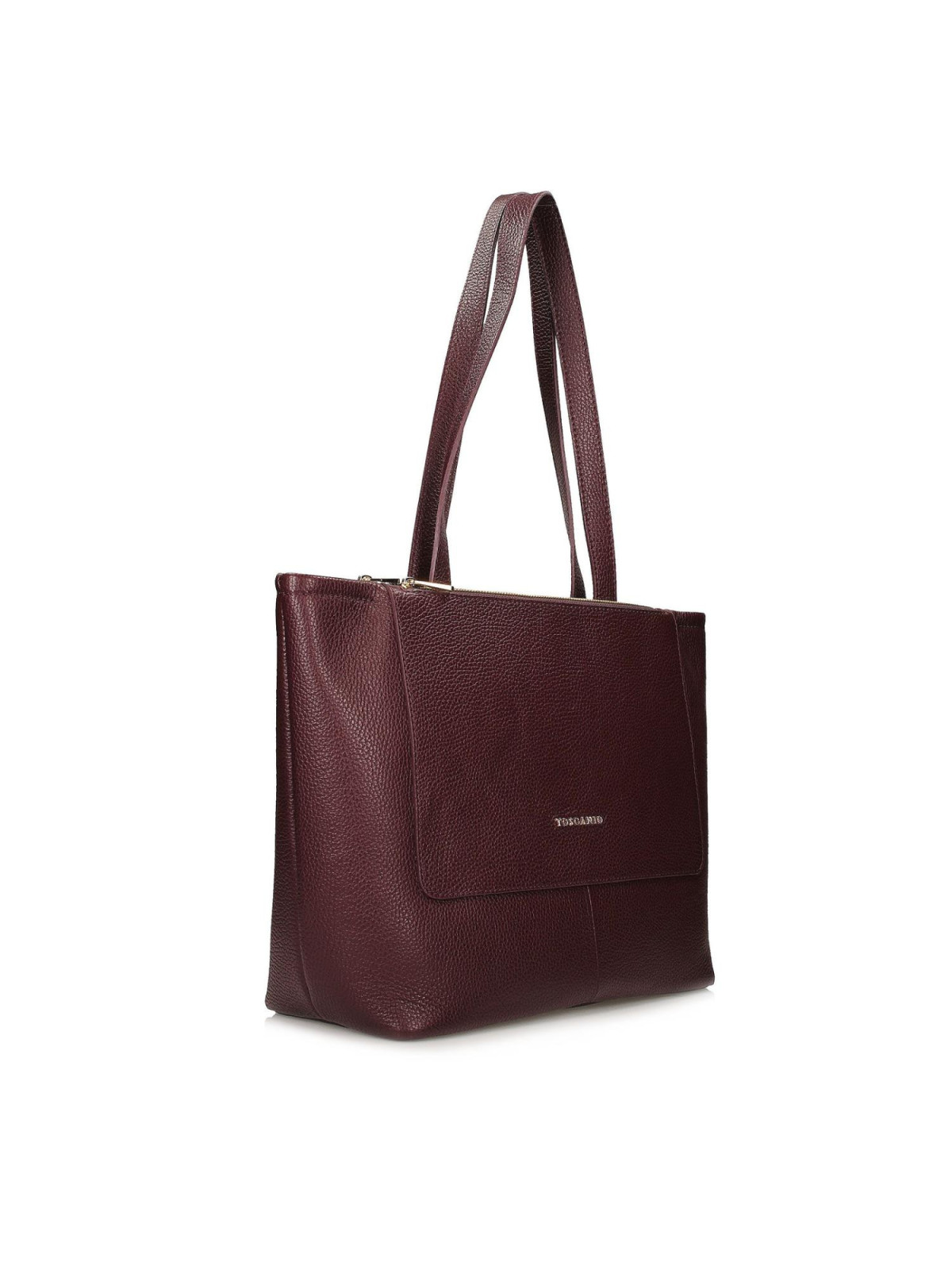 Bordowa torebka damska ze skóry naturalnej