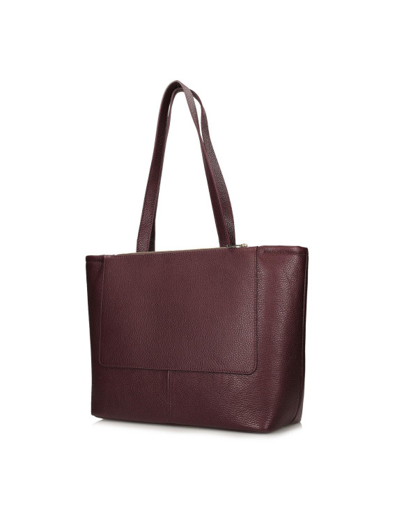 Bordowa torebka damska ze skóry naturalnej