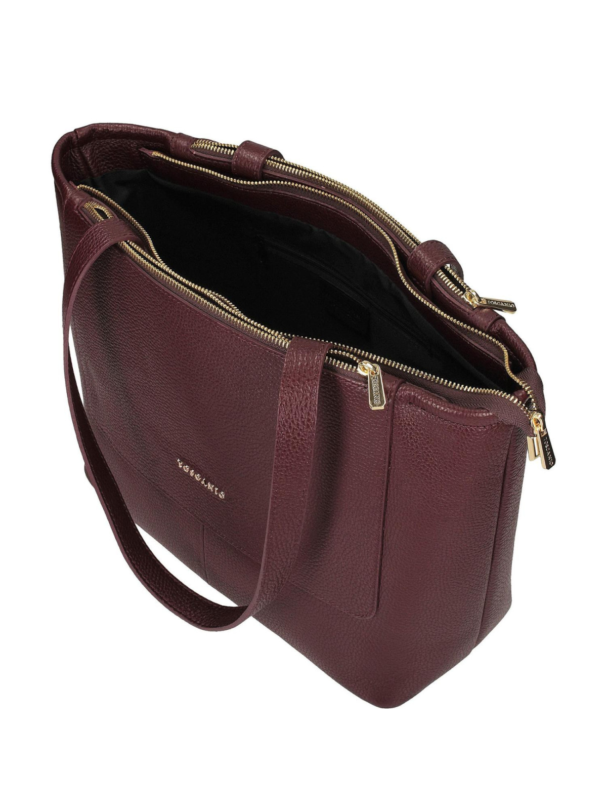 Bordowa torebka damska ze skóry naturalnej