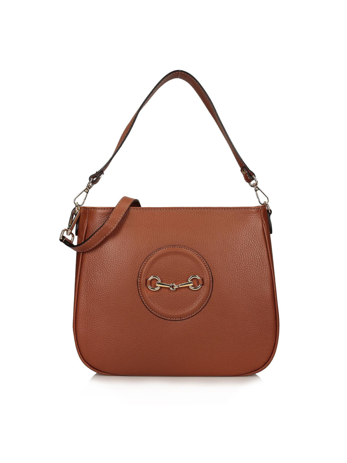 Ruda torebka damska ze skóry naturalnej