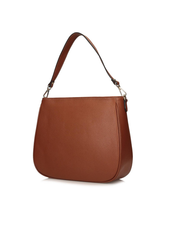 Ruda torebka damska ze skóry naturalnej