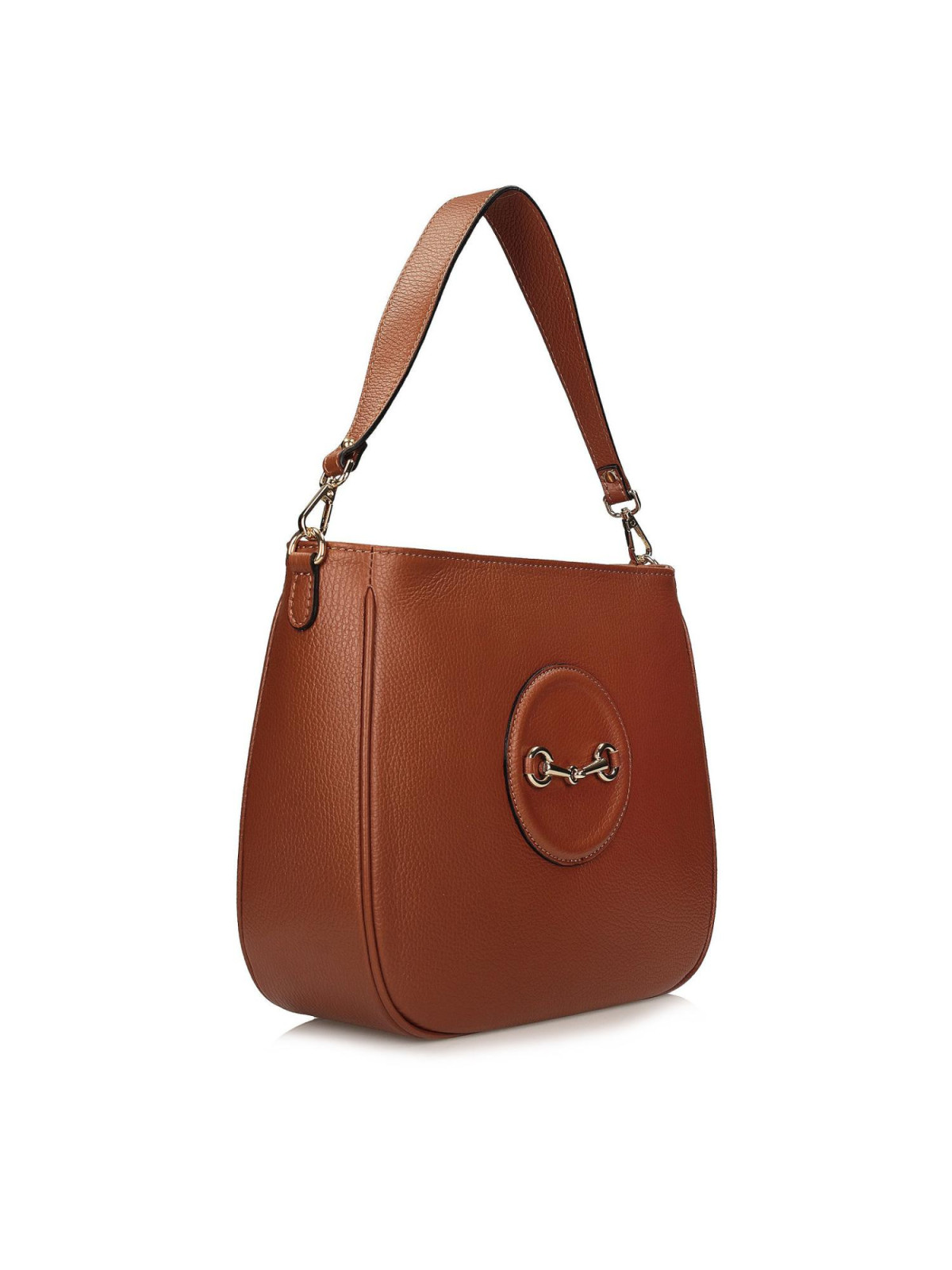 Ruda torebka damska ze skóry naturalnej