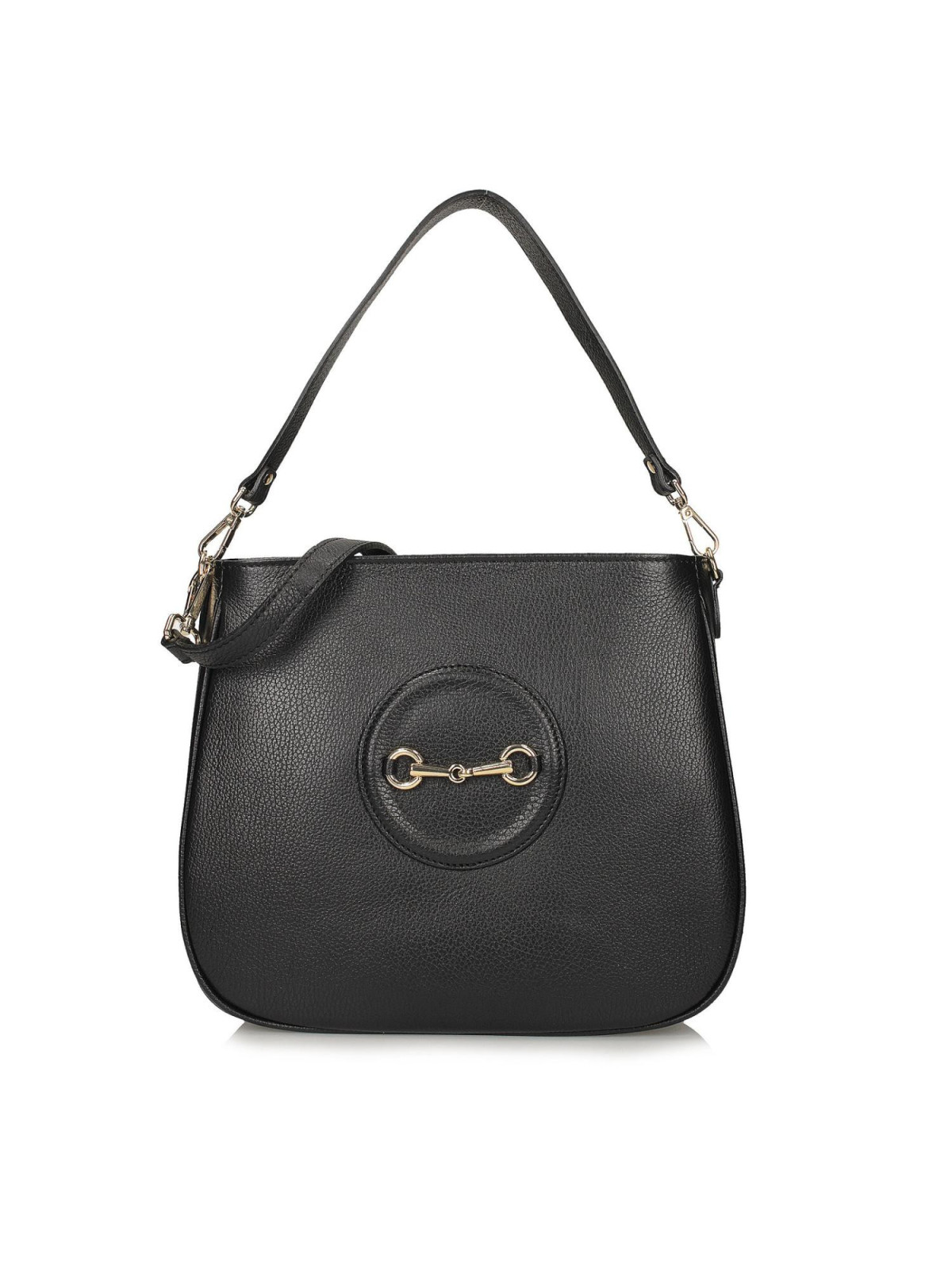 Czarna torebka damska ze skóry naturalnej