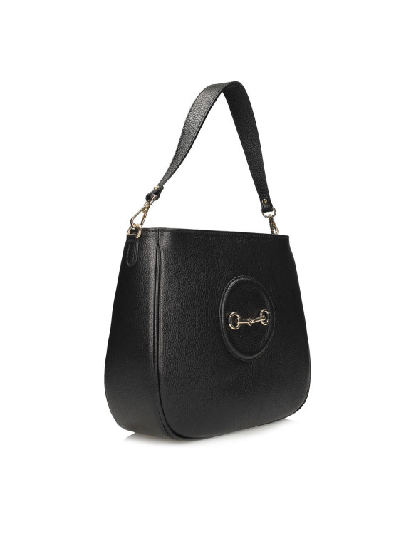 Czarna torebka damska ze skóry naturalnej