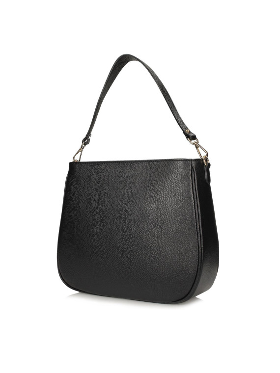 Czarna torebka damska ze skóry naturalnej