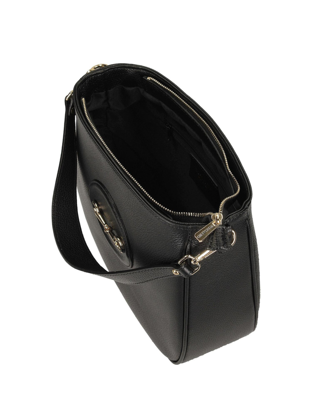 Czarna torebka damska ze skóry naturalnej