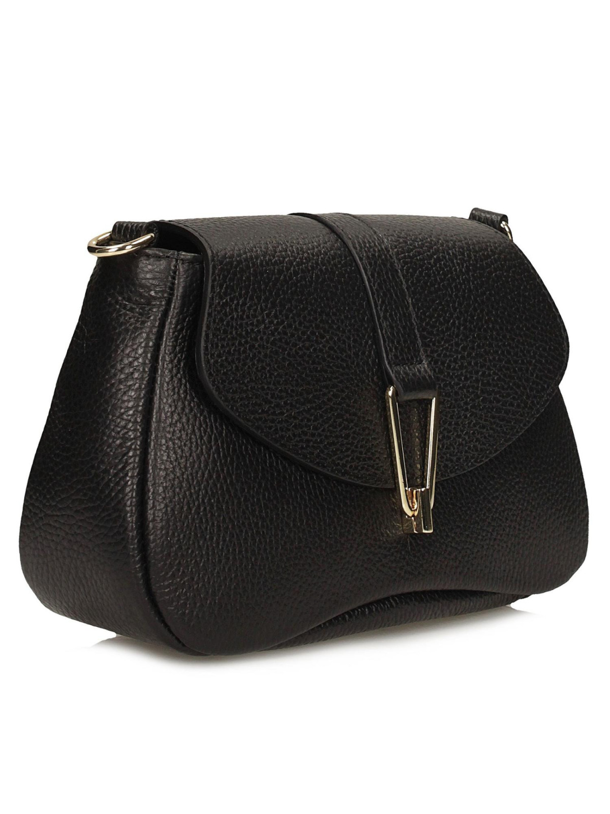 Czarna torebka damska ze skóry naturalnej