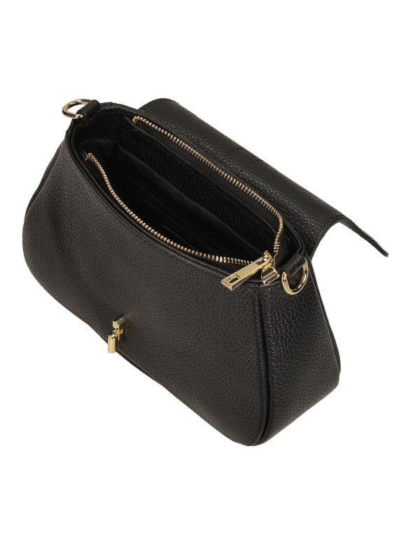 Czarna torebka damska ze skóry naturalnej