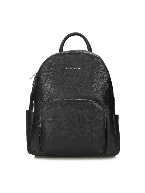 Czarny plecak damski ze skóry naturalnej