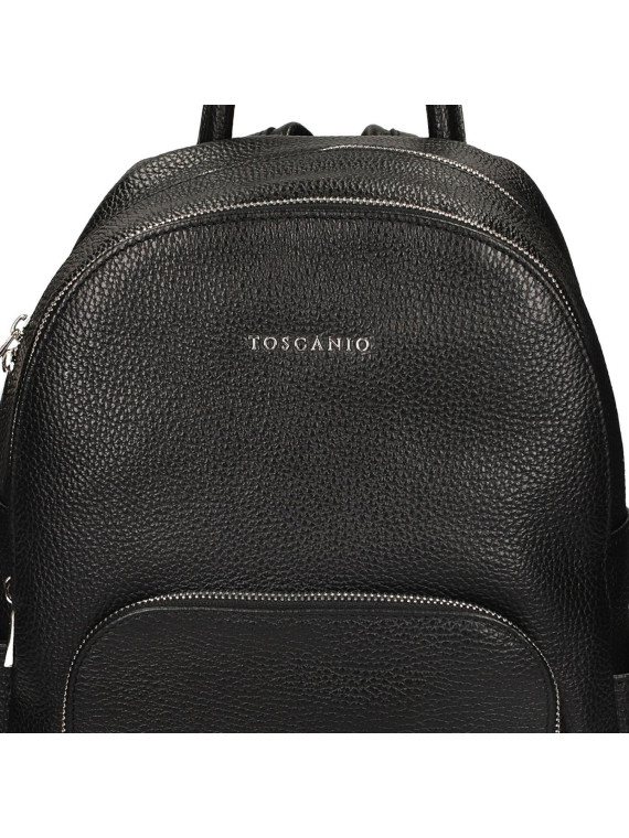 Czarny plecak damski ze skóry naturalnej