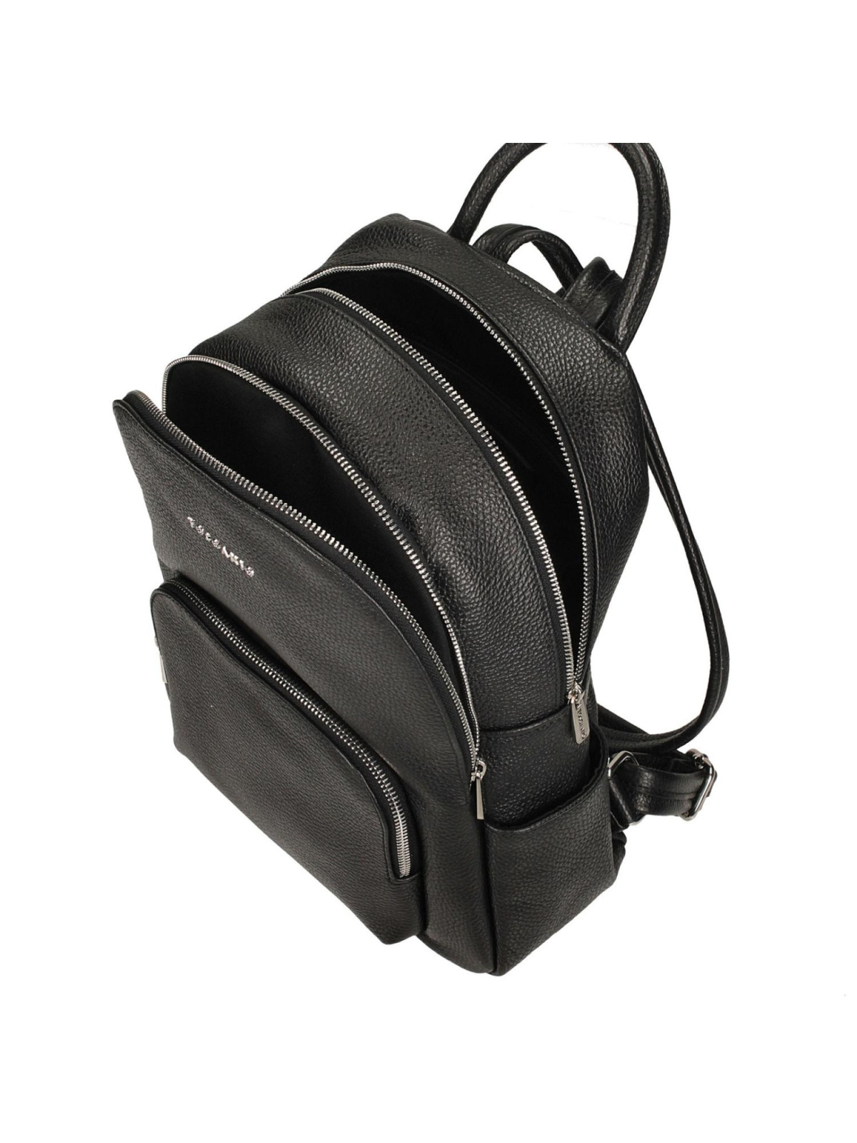 Czarny plecak damski ze skóry naturalnej