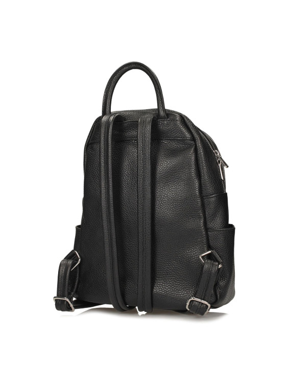 Czarny plecak damski ze skóry naturalnej