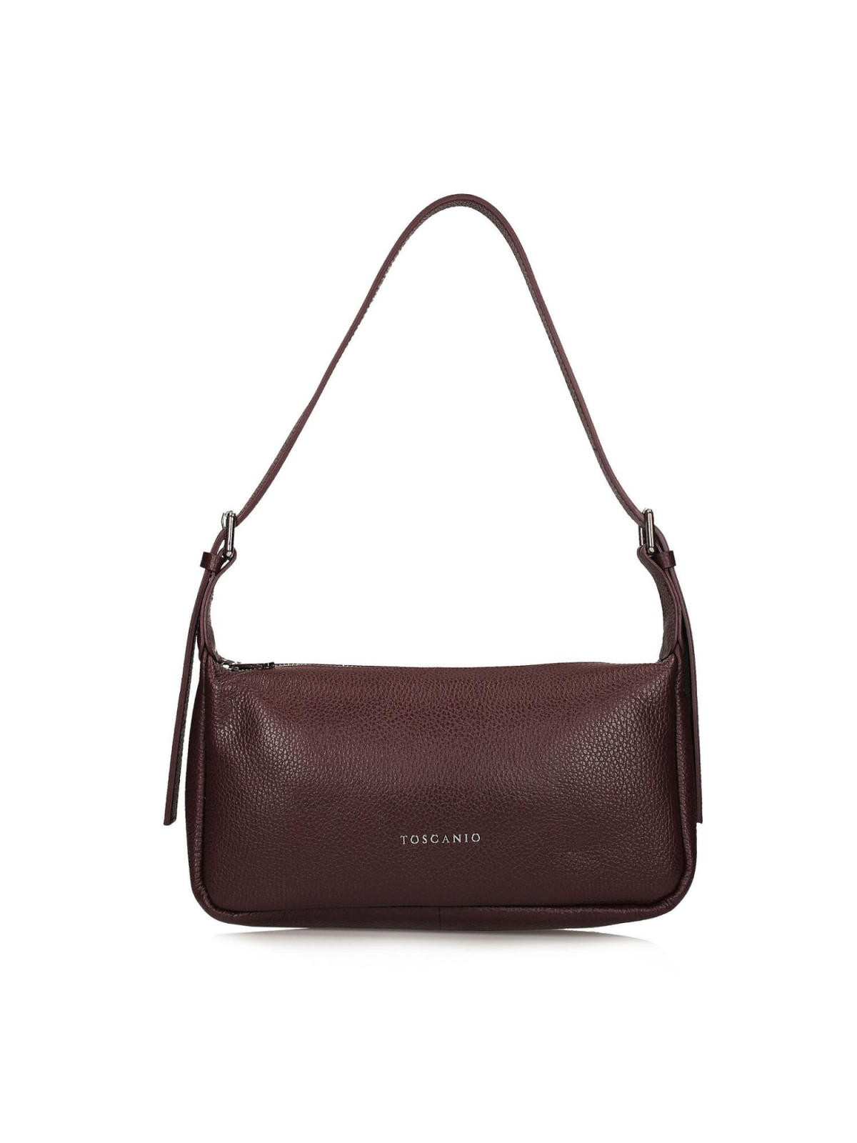 Bordowa torebka damska ze skóry naturalnej