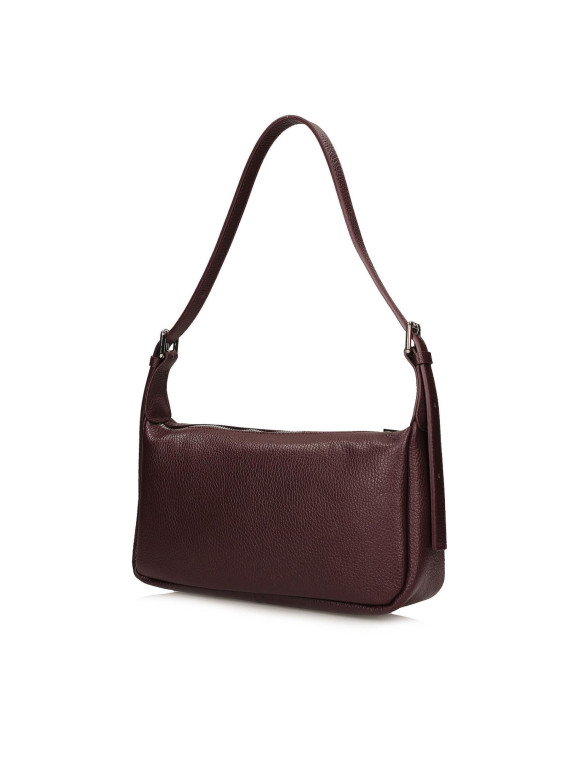 Bordowa torebka damska ze skóry naturalnej