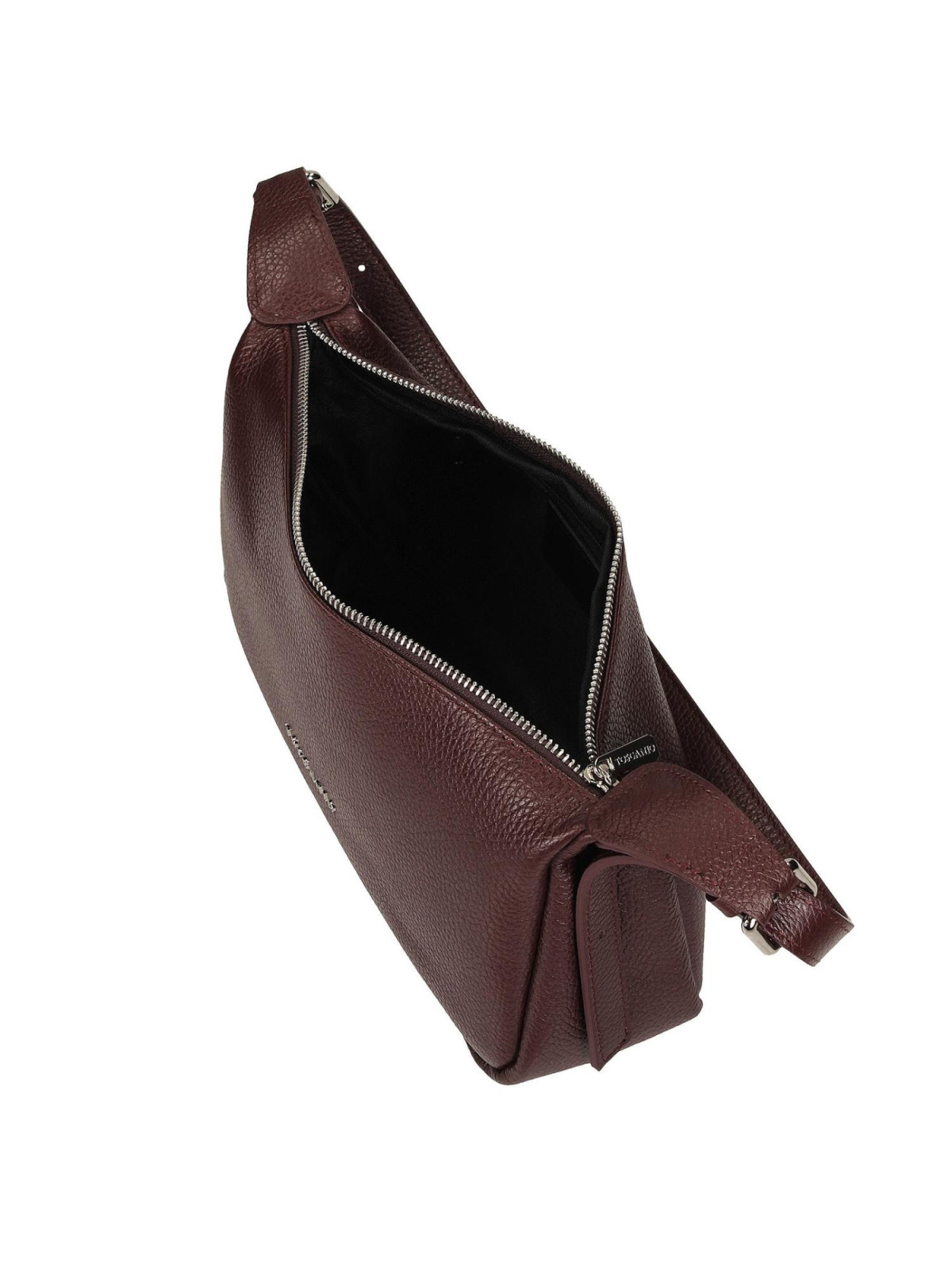 Bordowa torebka damska ze skóry naturalnej