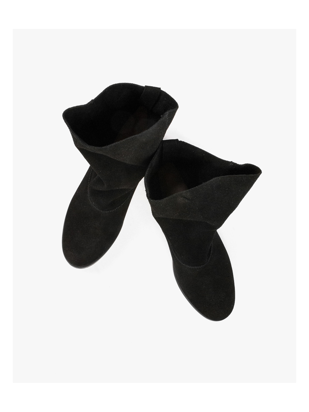 Czarne botki damskie skórzane