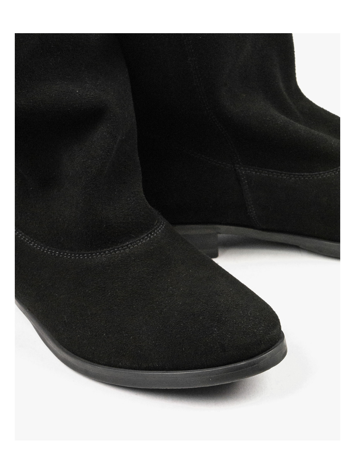 Czarne botki damskie skórzane