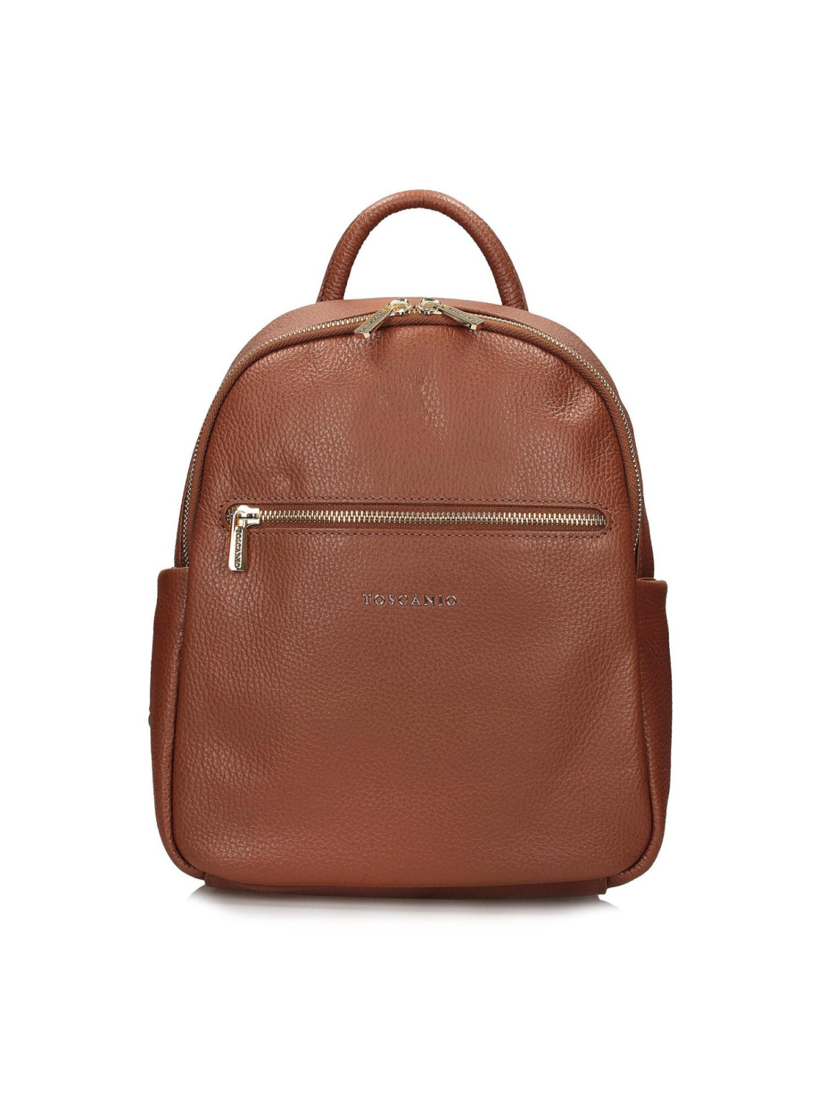 Rudy plecak damski ze skóry naturalnej