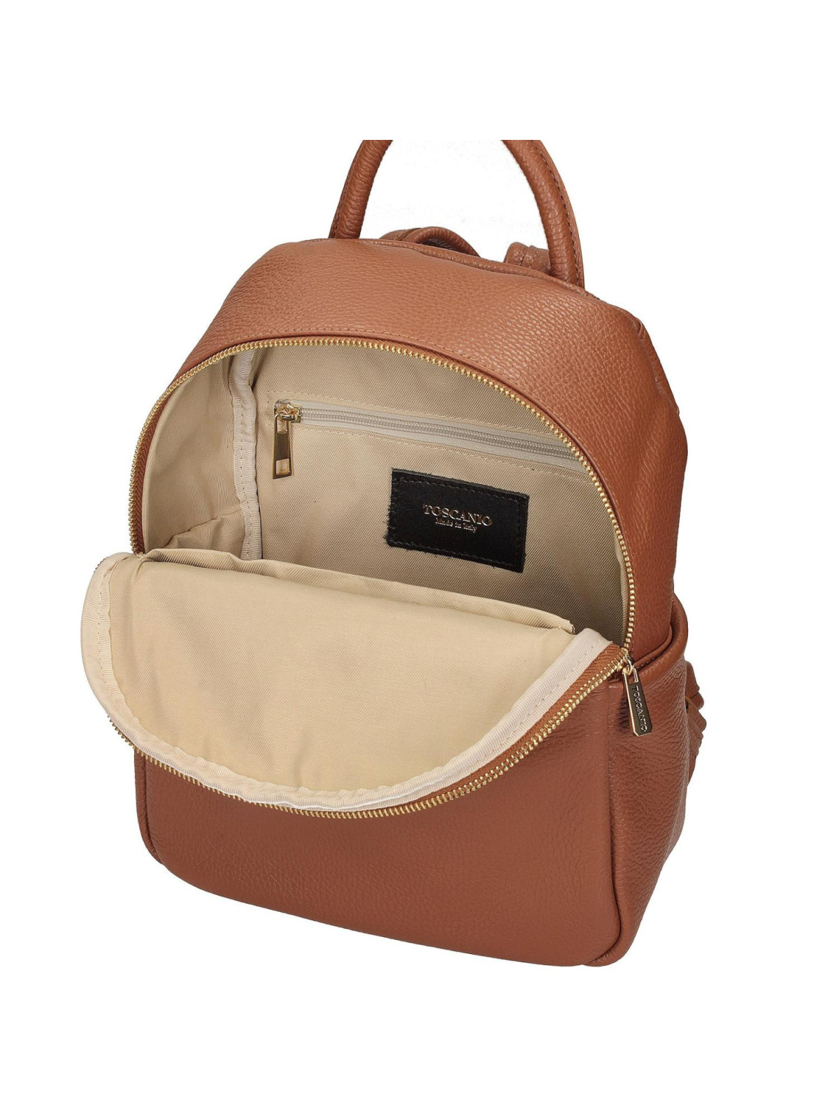 Rudy plecak damski ze skóry naturalnej