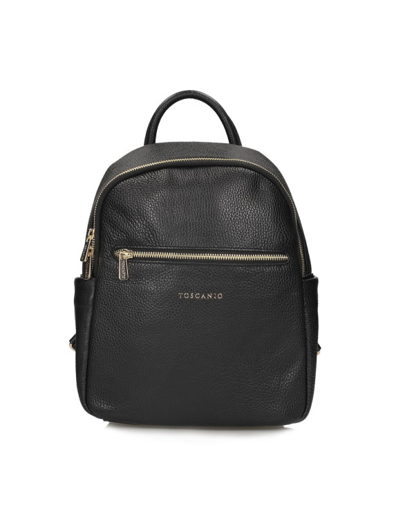 Czarny plecak damski ze skóry naturalnej