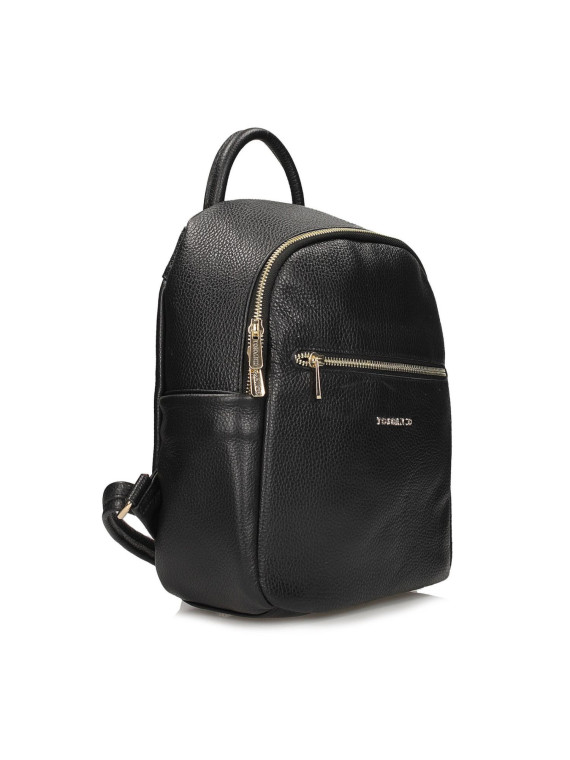 Czarny plecak damski ze skóry naturalnej