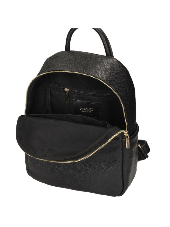 Czarny plecak damski ze skóry naturalnej