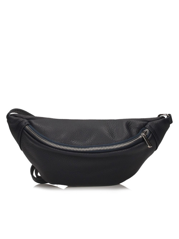 Czarna Torebka damska ze skóry naturalnej