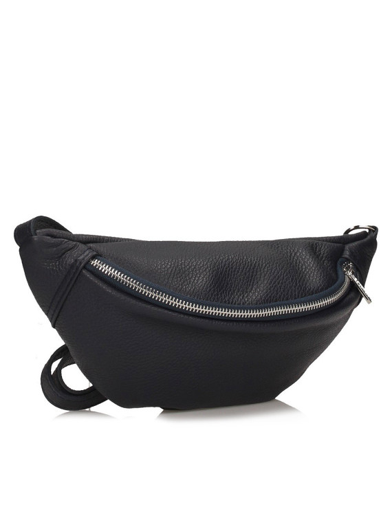 Czarna Torebka damska ze skóry naturalnej