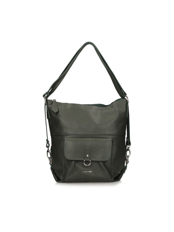 Zielona torebka ze skóry naturalnej