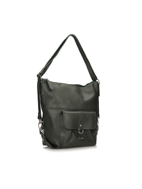 Zielona torebka ze skóry naturalnej