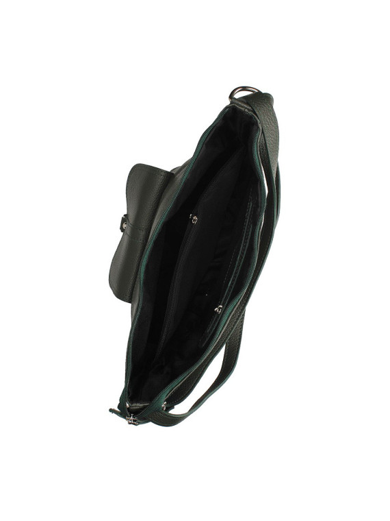 Zielona torebka ze skóry naturalnej